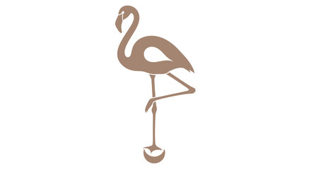 Obraz premium A brown flamingo standing on one leg