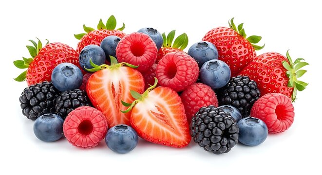 Fresh mixed berry pile.