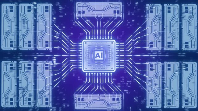 Concept of growing RAM demand for artificial intelligence development, model training, and large scale data processing