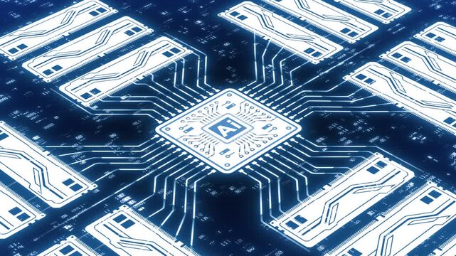 Concept of growing RAM demand for artificial intelligence development, model training, and large scale data processing