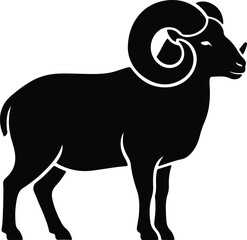 Vector silhouette ram side view standing pose graphic design © AbuSadat