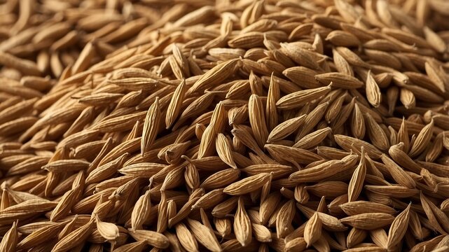 Fresh cumin seeds filled background texture