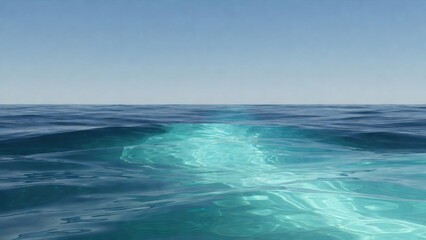 Fototapeta premium Calm turquoise ocean seascape background with sunlit underwater glow for serene marine wallpaper and coastal banner design