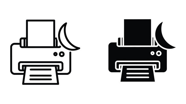 printers with paper flying out vector illustration