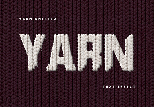 Yarn Knitted Text Effect