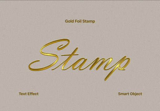 Gold Foil Stamp Script Text Effect