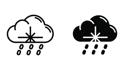 Obraz premium weather icons with rain and lightning, vector illustration
