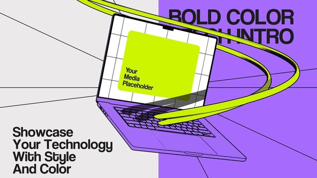 Flat 3D Mockup Reveal - Laptop