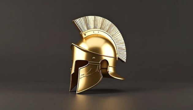 Gleaming Golden Helm: A Luxurious Tribute to Antiquity and Valiant Warriors