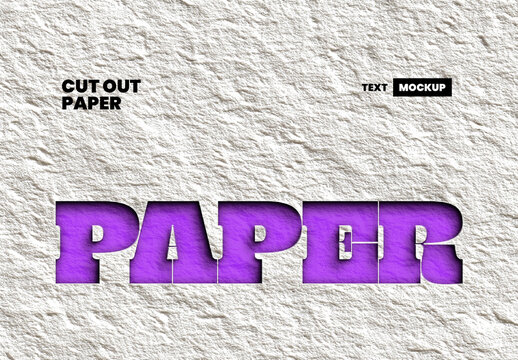 Cut Out Paper Text Mockup