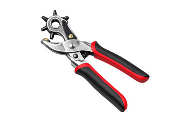 Obraz premium Leather hole punch tool with black and red handles