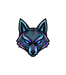 Fototapeta premium Digital fox head illustration against black background