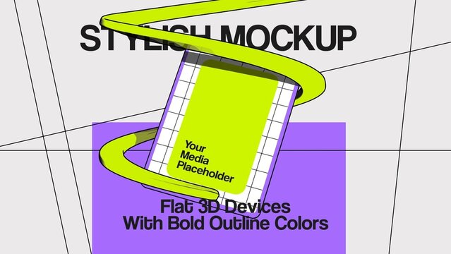 Flat 3D Mockup Reveal - Tablet