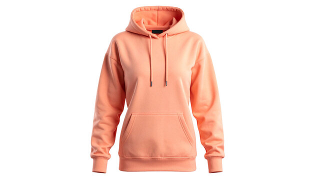Sanft apricotfarbener Fleece-Hoodie f&uuml;r Damen
