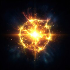 Fototapeta premium A visual representation of an exploding star in the depths of space, a celestial event filled with energy and awe