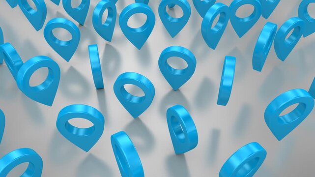 Travel Animation. Gray background, loop, two color, 3d rendering, 4k resolution
