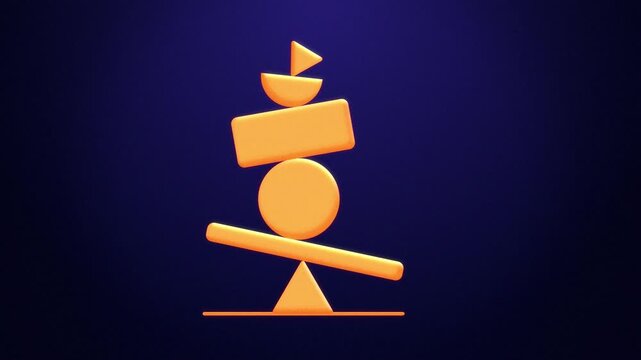 Abstract Balance Concept with Geometric Shapes Animation