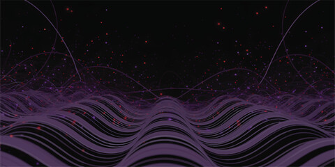 Fototapeta premium A financial chart illustration shows wavy lines on a purple background with red dots.
