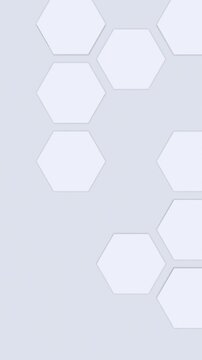 honeycomb grid with hexagons that appear and disappear, vertical video (3d render)