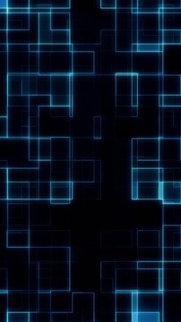 abstract futuristic grid with random moving lines, concept of network, big data, internet, vertical video