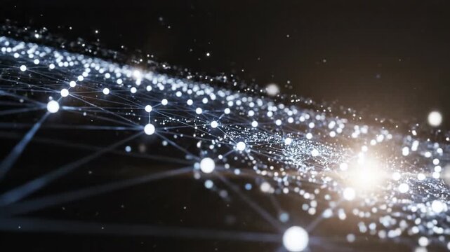 Abstract network connection background with connected dots and lines