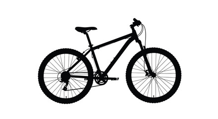Fototapeta premium Black silhouette of a mountain bike against a white background silhouette