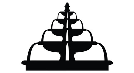 Elegant tiered fountain design a striking black shape silhouette © sahidabegum