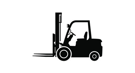 Naklejka premium Black forklift truck design a stark graphic representation silhouette