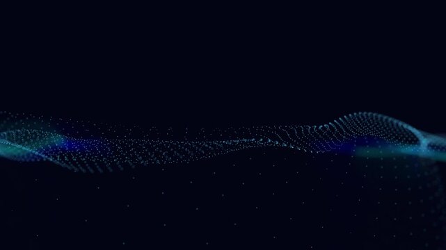 Abstract digital wave of particles. Futuristic point wave. Technology background.