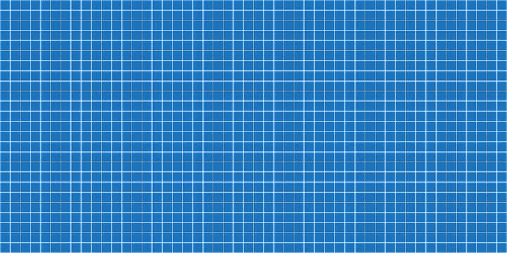 Blue print grid worksheet template. Checkered blank page layout for notebook, cutting mat, office work, drafting, plotting, memos, engineering schemes or architecting measuring. Vector illustration