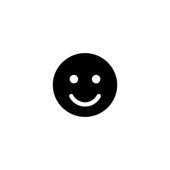 Fototapeta premium Black Smiling Face Emoji Icon Symbol.