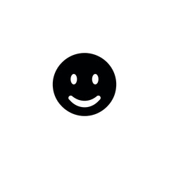 Fototapeta premium Black Smiling Face Emoji Icon Illustration.