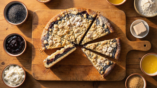Vala&scaron;sk&yacute; frg&aacute;l Czech Wallachian Cake Overhead Flat Lay