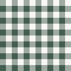 Forest Green Gingham Pattern Design. Checkered Seamless Background