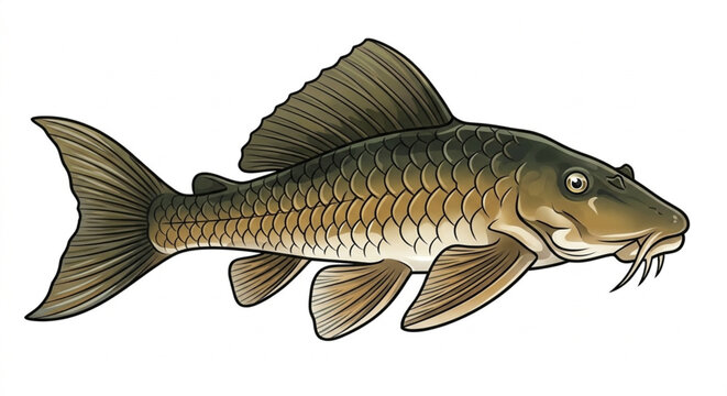Plecostomus Suckermouth Catfish Vector Illustration Isolated