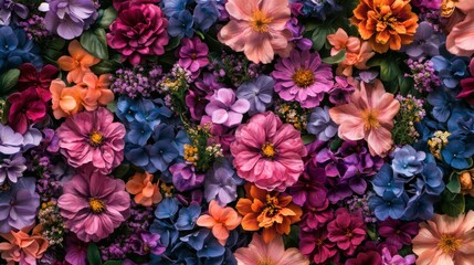 Fototapeta premium Exquisite botanical arrangement featuring diverse blooms in vibrant colors