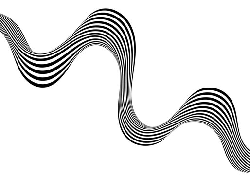 Horizontal abstraction of parallel lines simulating the plastic motion of an energy flow. Eps 10