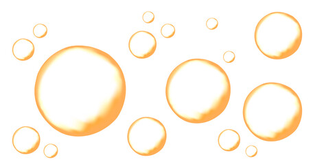 Orange carbonated water with gold bubbles.