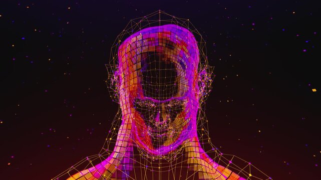 Seamless loop of an abstract digital consciousness for AI and futuristic technology visuals.