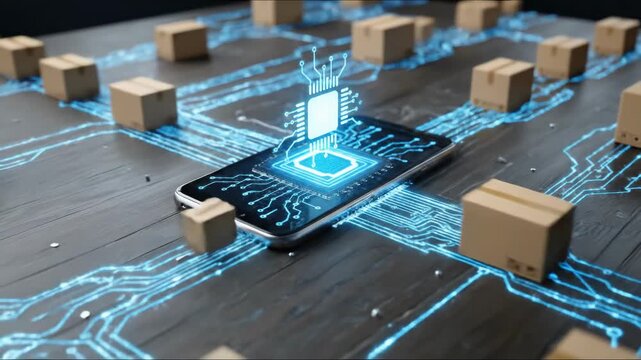 Advanced digital logistics, smart delivery of goods, global cargo transportation system, optimized package management for international import and export operations