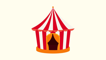 Fototapeta premium Circus tent illustration carnival festival entertainment icon vector illustration design element for funfair event decoration and amusement branding concept use
