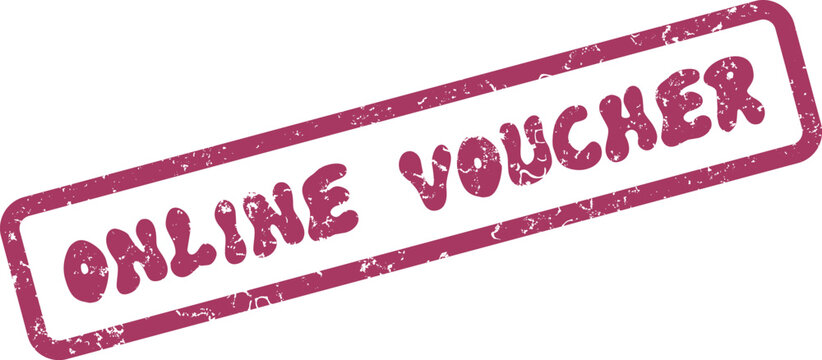 Distressed Online Voucher stamp representing digital coupons and special promotional codes