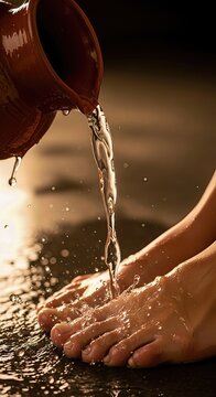 Maundy Thursday, Jesus Christ washing feet, holy ritual of humility, devotion, spiritual cleansing, sacred tradition, ancient practice, Last Supper remembrance