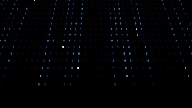 Cinematic Top-Down Z-Angle Matrix Binary Code Data Stream 1080p Seamless Loop