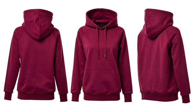 Eleganter bordeauxfarbener Fleece-Hoodie f&uuml;r Damen