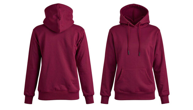 Eleganter bordeauxfarbener Fleece-Hoodie f&uuml;r Damen