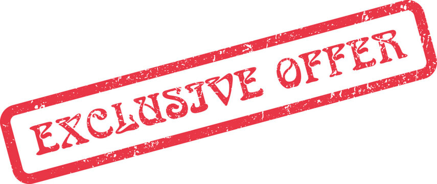 Exclusive offer grunge stamp illustration for special deals and limited time promotions