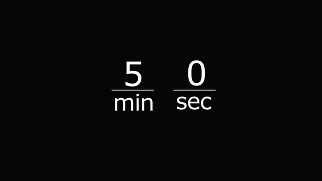 Counting 52 minutes timer animation background. Digital timer clock icon 4k video.