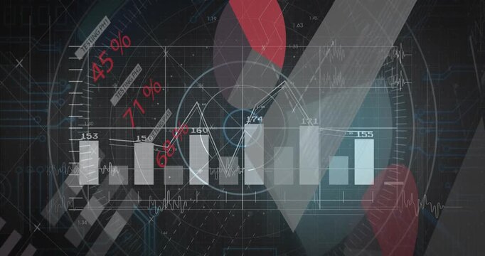 HUD display registering pulse updating bars adding red marks sweeping arrow highlighting right bar