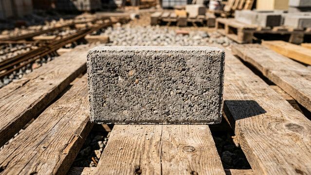Concrete cinder block building material mockup outdoor